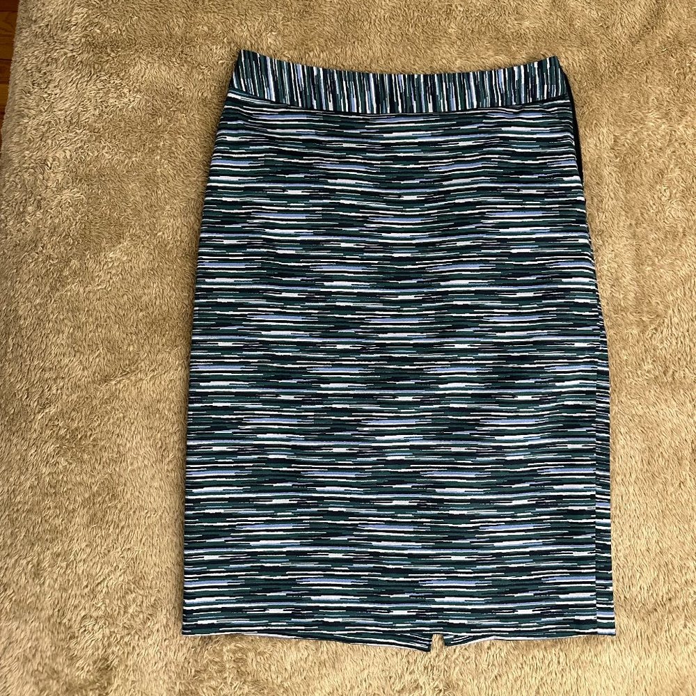 Blue and Green Multi Colored Striped The Limited Skirt Size 2